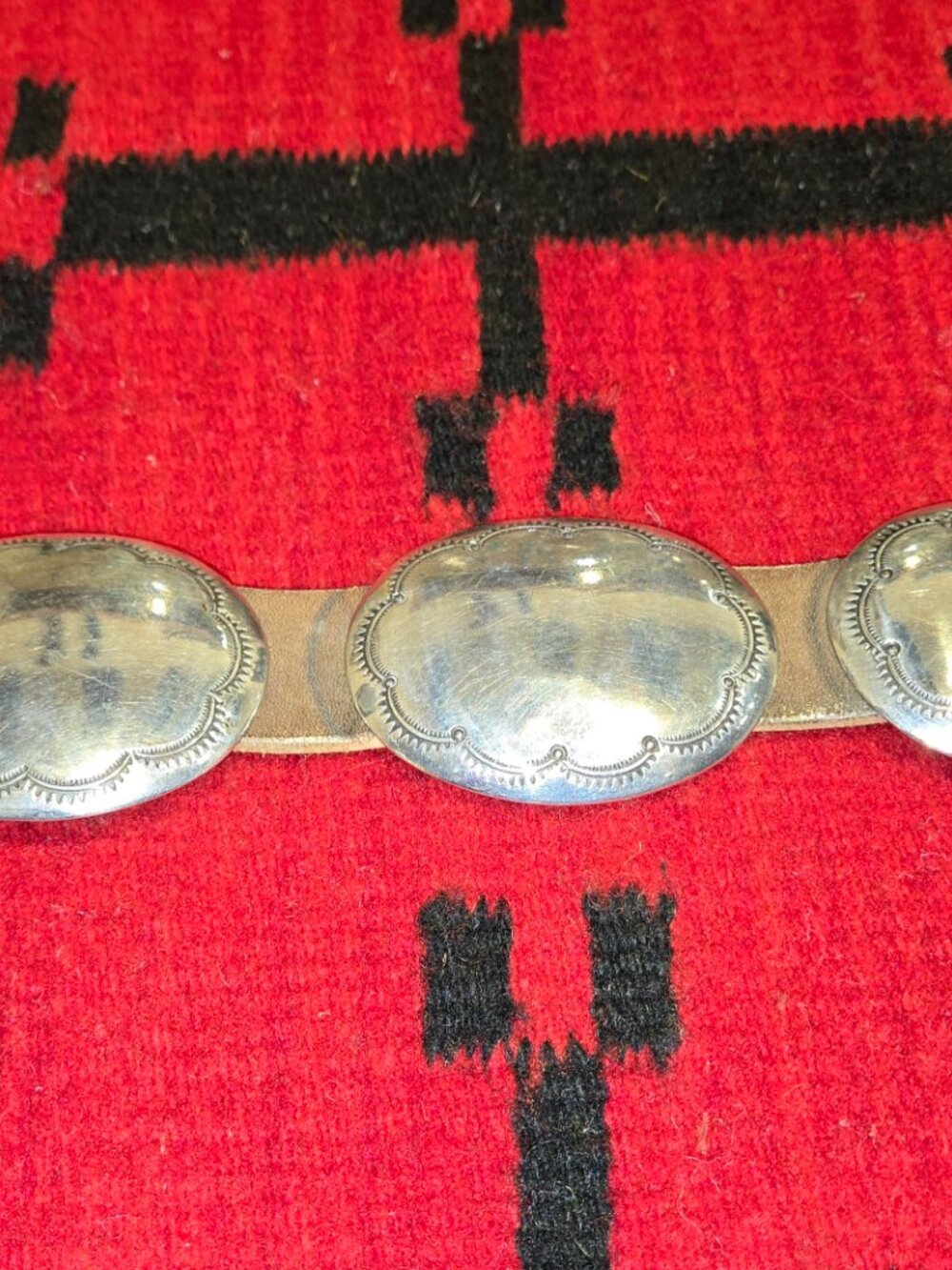 Vintage 1970's Silver Concho Belt - Picture 7 of 10